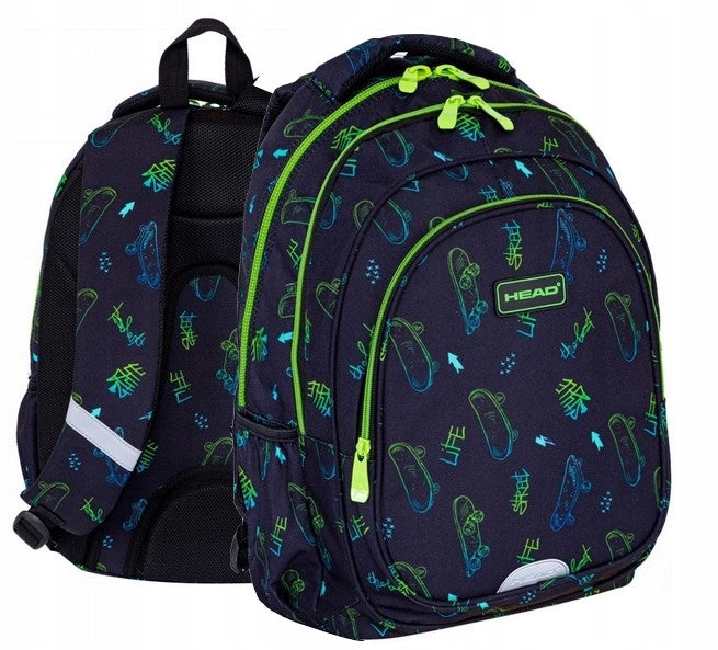 HEAD SKATE LIFESTYLE SCHOOL BACKPACK SATCHEL for boy class 1-3