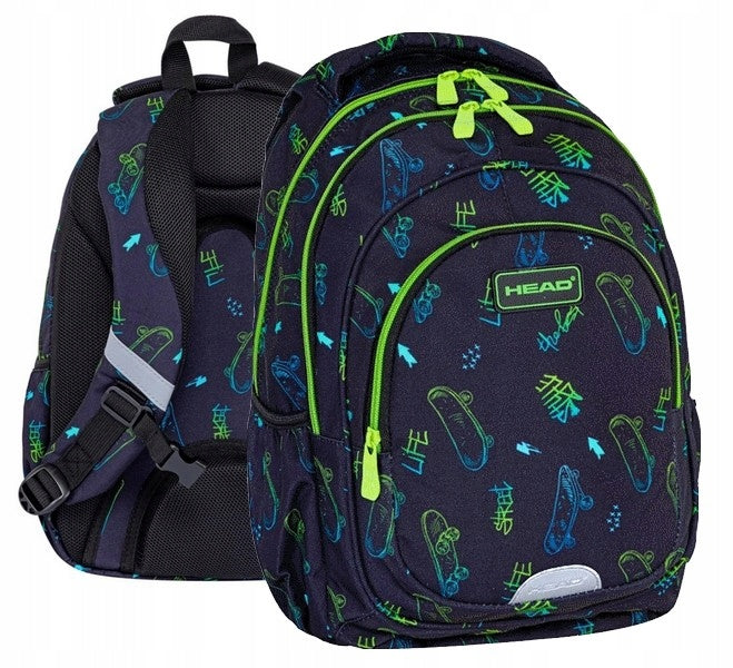 HEAD SKATE LIFESTYLE SCHOOL BACKPACK SATCHEL for boy class 1-3