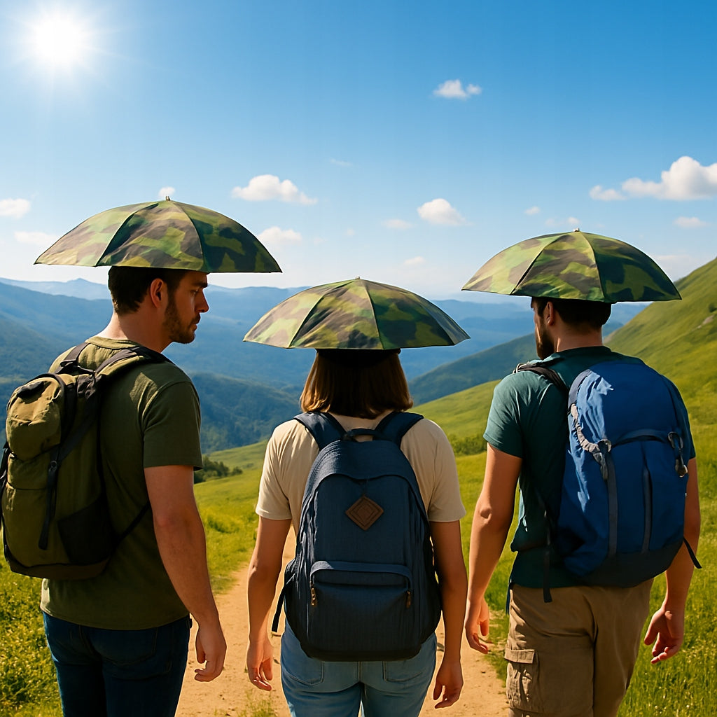 HEAD UMBRELLA PROTECTIVE FISHING HIKING UMBRELLA - FOLDING CAMO Color multicolor