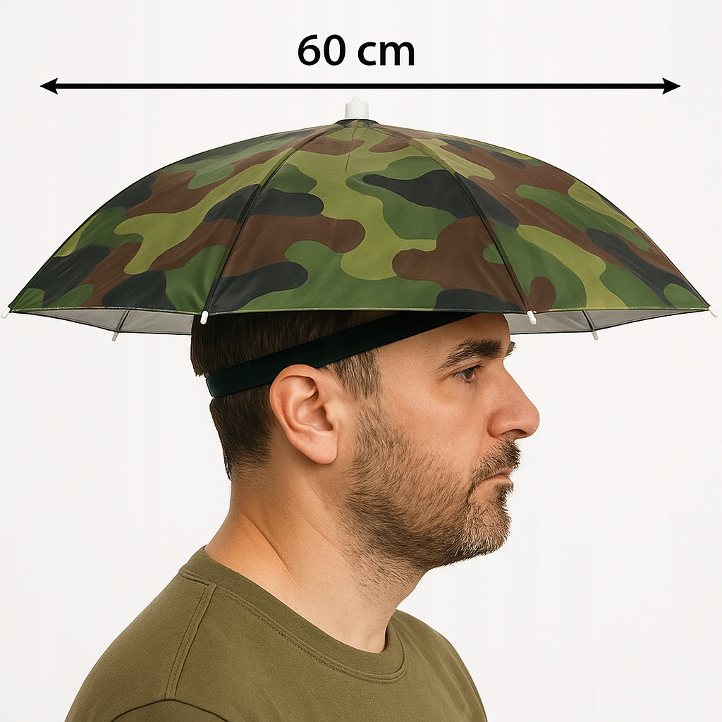 HEAD UMBRELLA PROTECTIVE FISHING HIKING UMBRELLA - FOLDING CAMO Model Moro