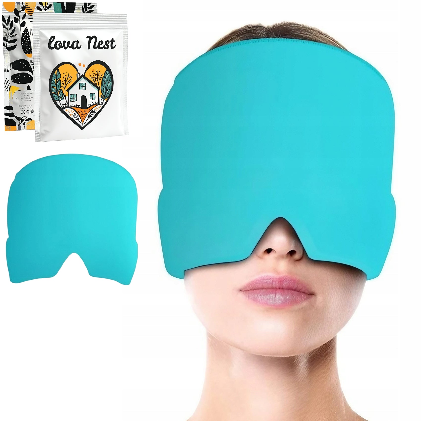 HEADBAND MASK CAP Lova Nest COOLING GEL FOR HEADACHE MIGRAINE COMPRESS