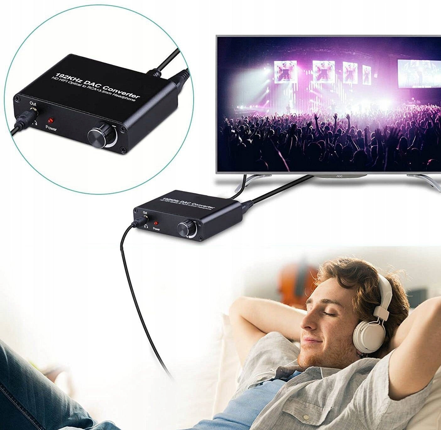 HEADPHONE AMPLIFIER DAC TOSLINK CONVERTER USB DIGITAL-TO-ANALOG Amplifier type portable