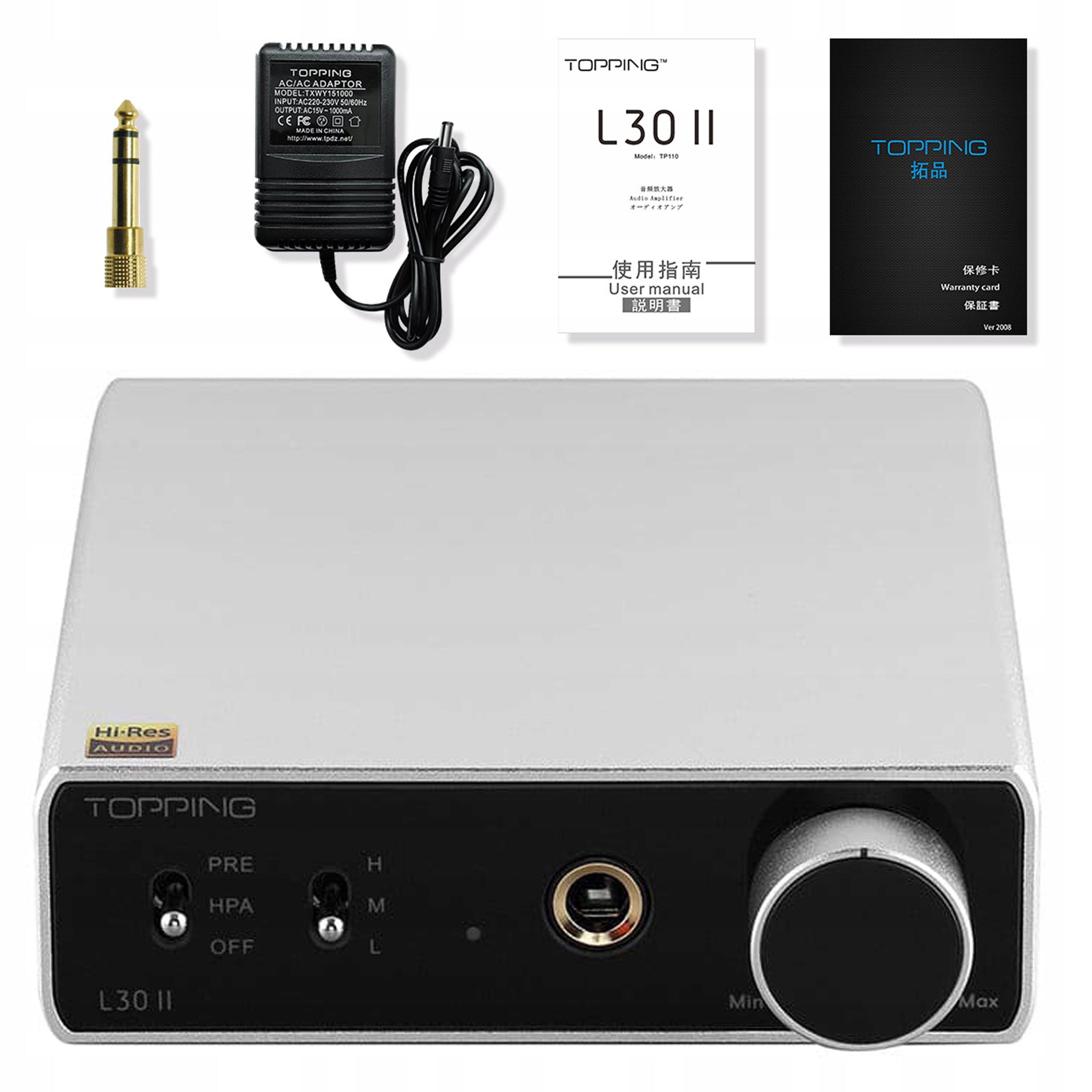 HEADPHONE AMPLIFIER / STEREO PREAMPLIFIER TOPPING L30 II SILVER