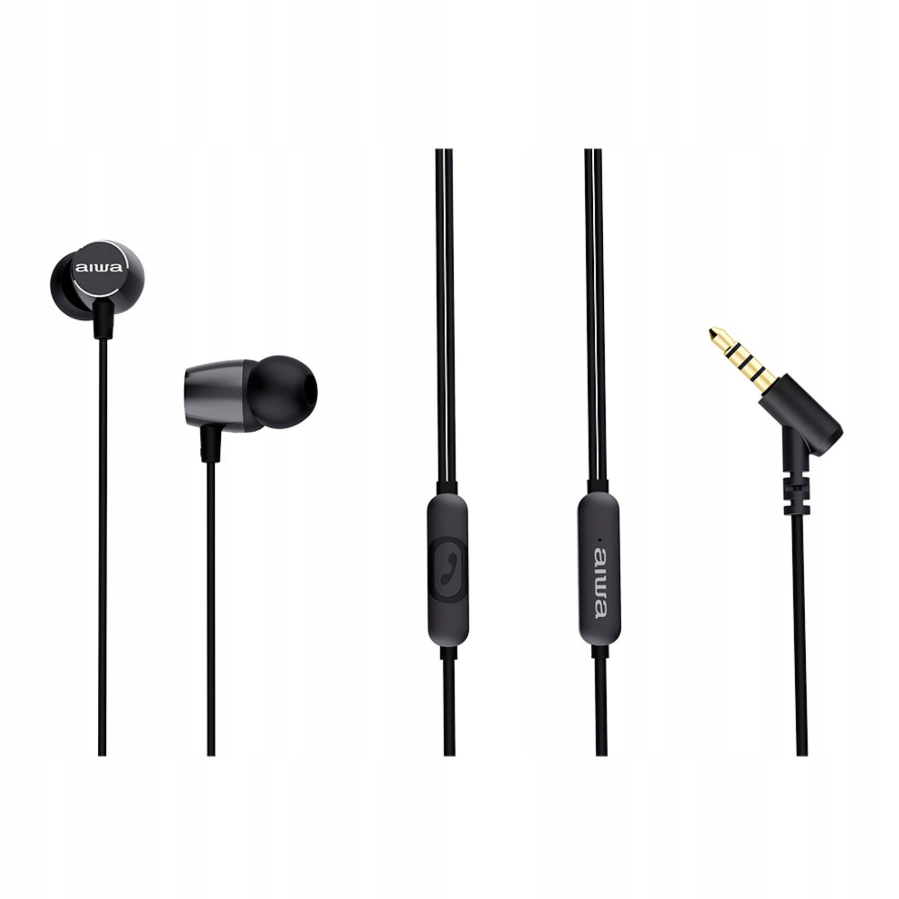 HEADPHONES AIWA WIRED ESTM-30BK EARBUDS BLACK