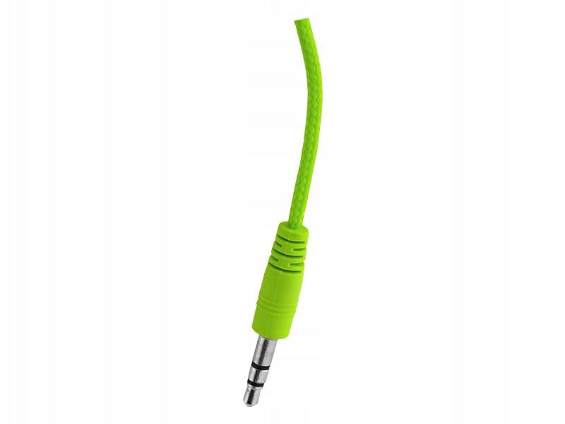 HEADPHONES BRAIDED GREEN LTC77 STEREO Dominant color green
