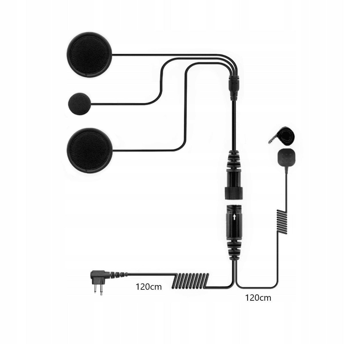 HEADPHONES FOR CLOSED HELMET MOTOROLA YAESU HYT - PLUG M