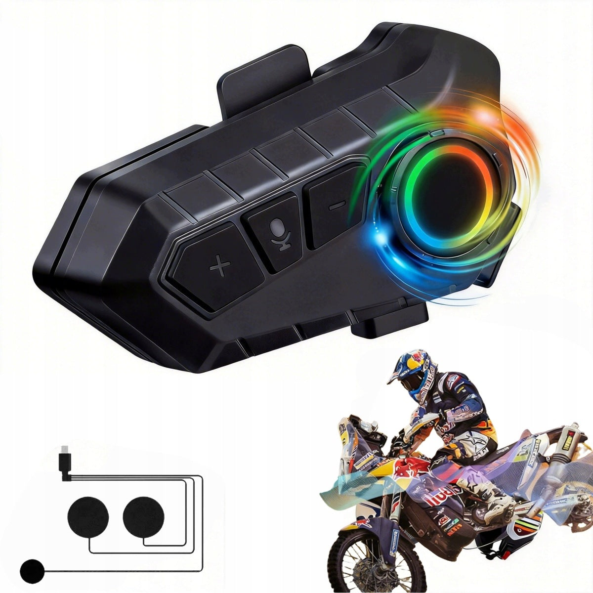 HEADPHONES FOR HELMET Y10 BLUETOOTH IPX6 ENC HIGH SOUND QUALITY FOR MOTORBIKE