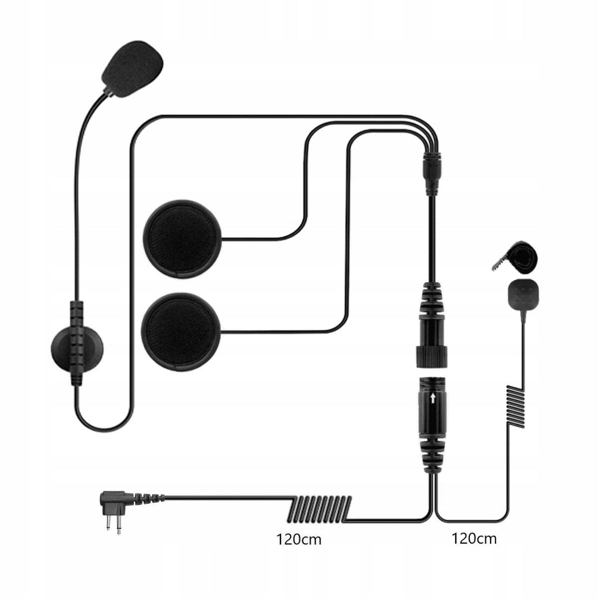 HEADPHONES FOR OPEN HELMET MOTOROLA YAESU HYT - PLUG M