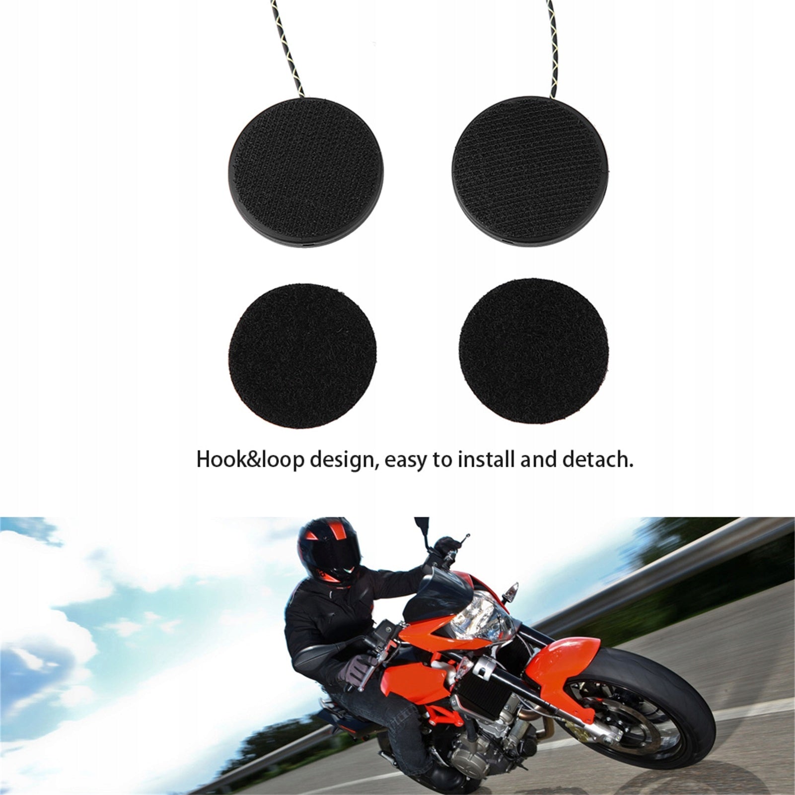 HEADPHONES HELMET MOTORCYCLE FOR HELMET MUSIC BLACK Manufacturer no brand