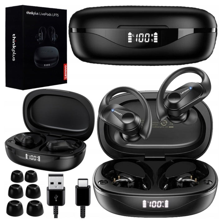 HEADPHONES LENOVO LP75 THINKPLUS WIRELESS BLUETOOTH BEHIND-THE-EAR SPORTS