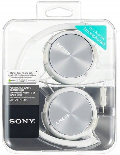 HEADPHONES SONY MDRZX310APW ON-EAR FOLDING WHITE Brand Sony