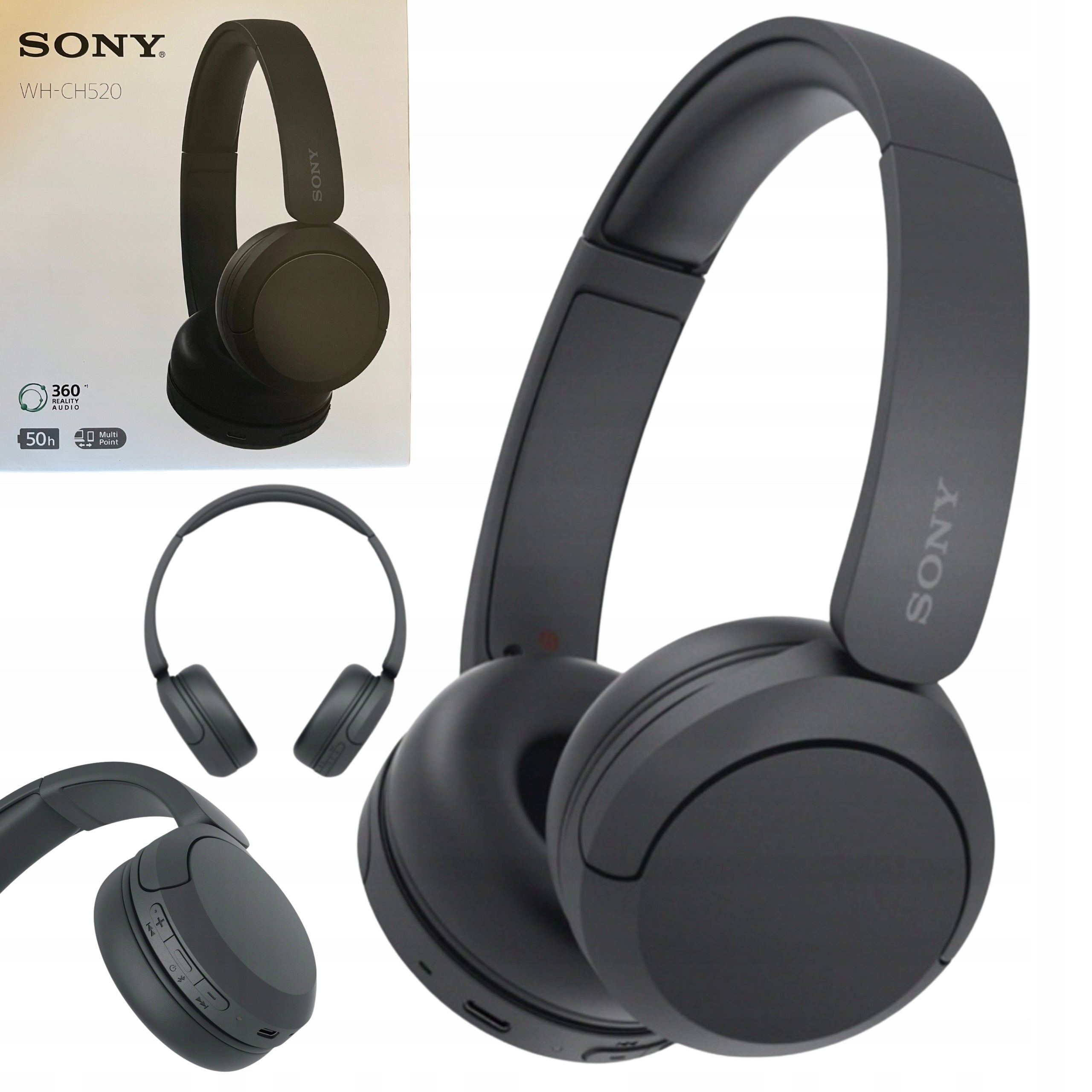 HEADPHONES SONY WIRELESS COMFORTABLE BLACK FOR SPORTS MUSIC UNIVERSAL