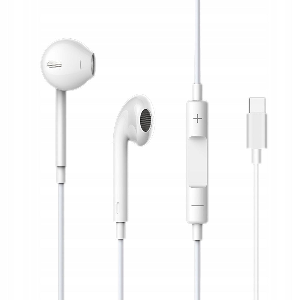 HEADPHONES UNIVERSAL WIRED MICROPHONE USB-C C Manufacturer code Białe przewodowe słuchawki