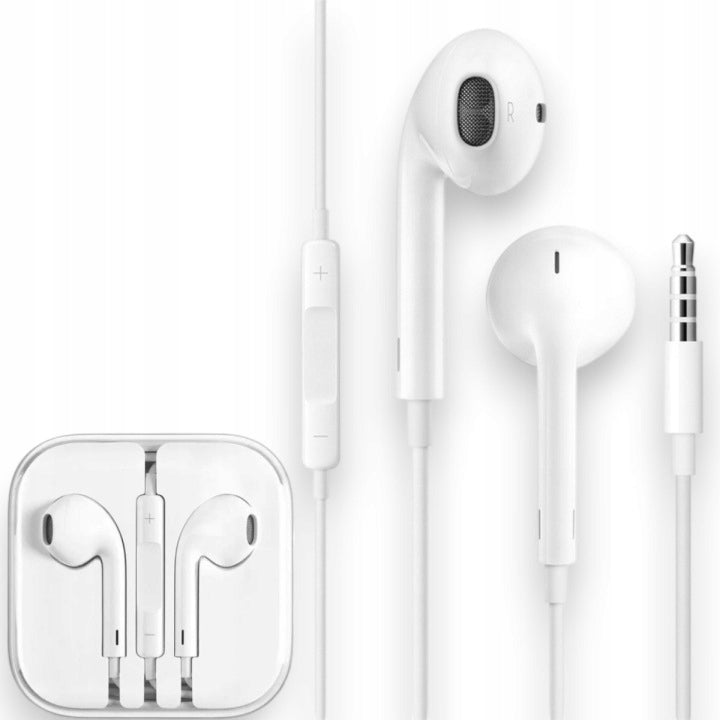 HEADPHONES WIRED EARBUD JACK 3.5MM MICROPHONE BASS ADJUSTMENT WHITE STRONG Brand Apple