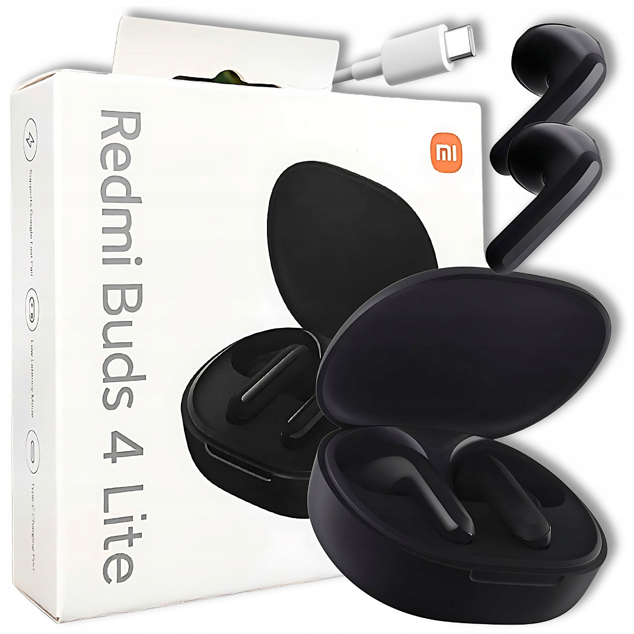 HEADPHONES XIAOMI REDMI BUDS 4 LITE WIRELESS BLUETOOTH BLACK GIFT