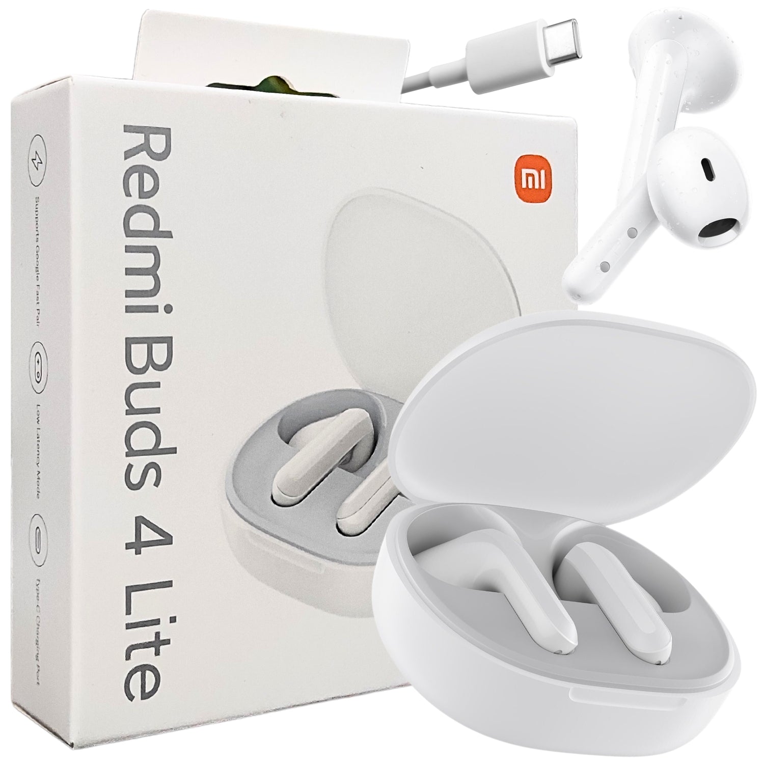 HEADPHONES XIAOMI REDMI BUDS 4 LITE WIRELESS BLUETOOTH WHITE FOR GIFT