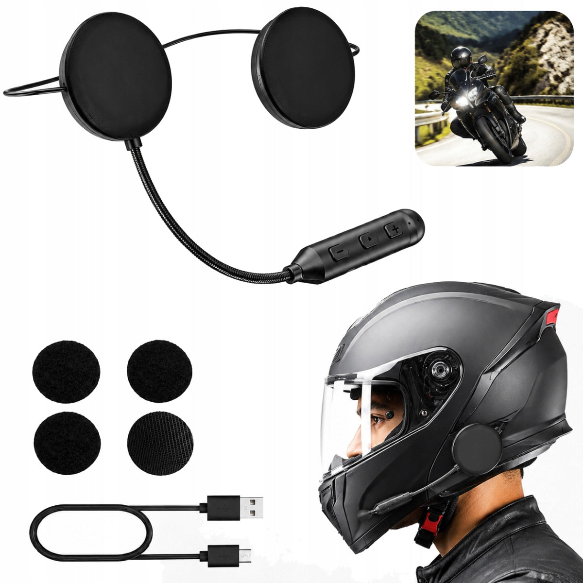 HEADSET FOR HELMET INTERCOM MOTORCYCLE WIRELESS BLUETOOT