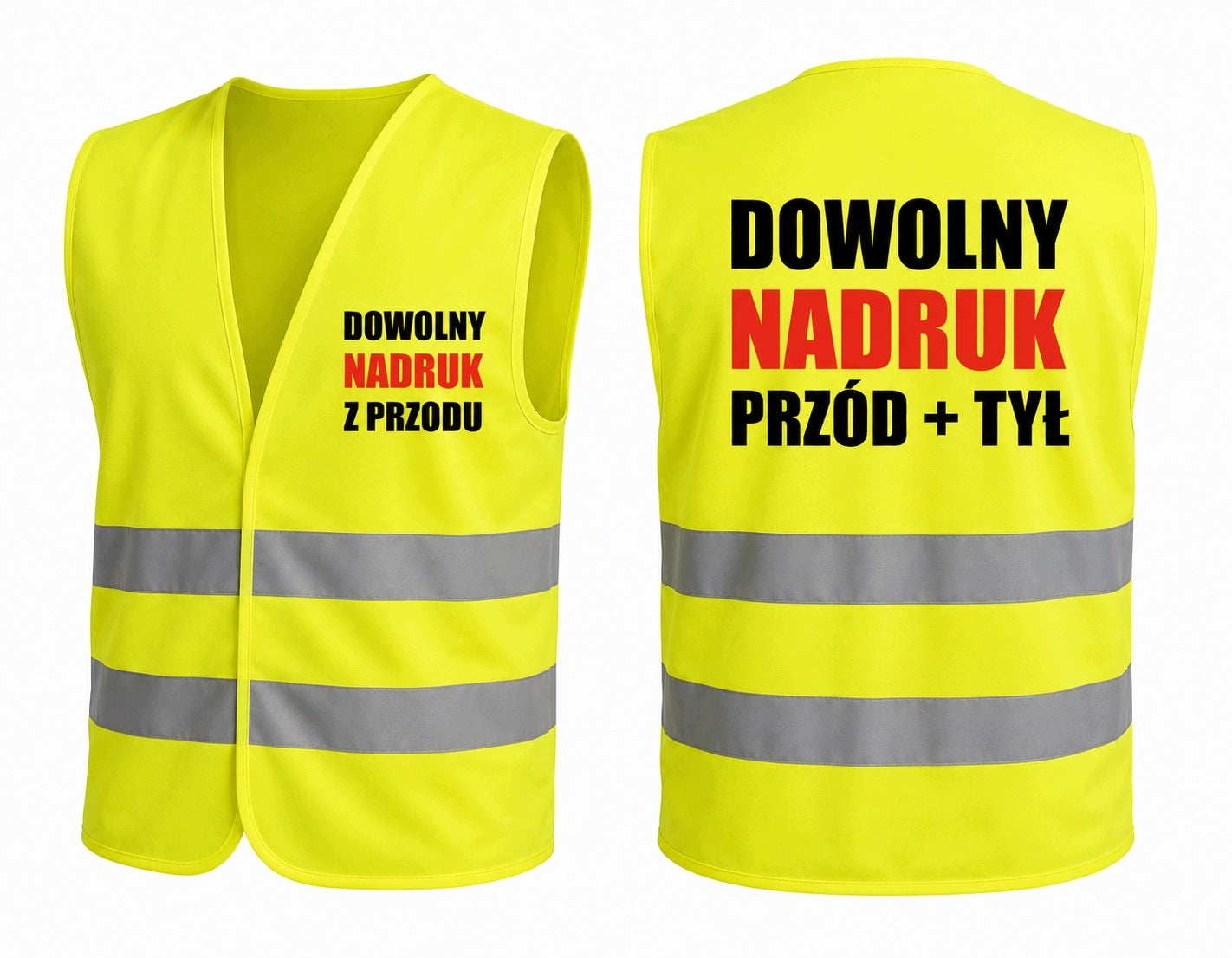 HEALTH AND SAFETY REFLECTIVE VEST WITH ITS OWN PRINT LOGO YELLOW SIZE XL