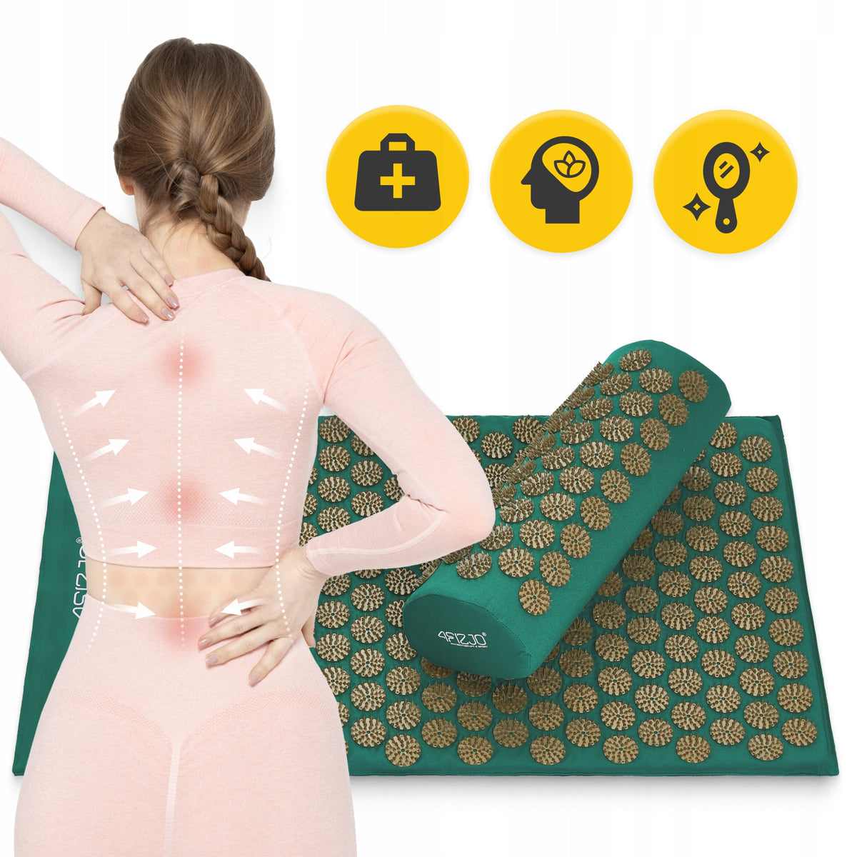HEALTH MAT FOR ACUPRESSURE WITH SPIKES ACUPRESSURE MASSAGE PILLOW SET EAN (GTIN) 5907739313300