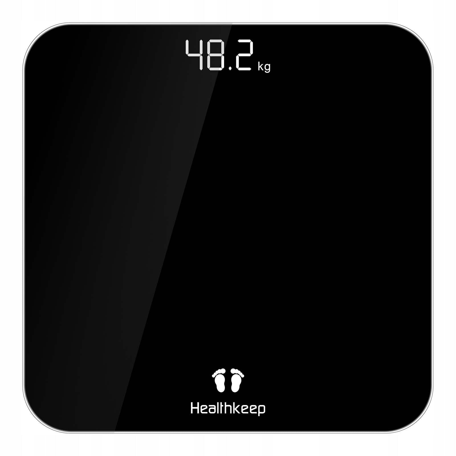 HEALTHKEEP Personal Scale Digital StepOn Technology Glass Black