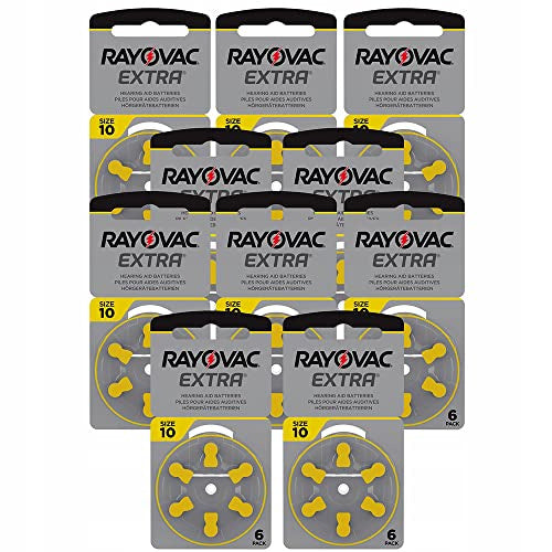 HEARING AID BATTERIES TYPE 10 YELLOW ZINC 60 PCS FOR HOME Medical device no