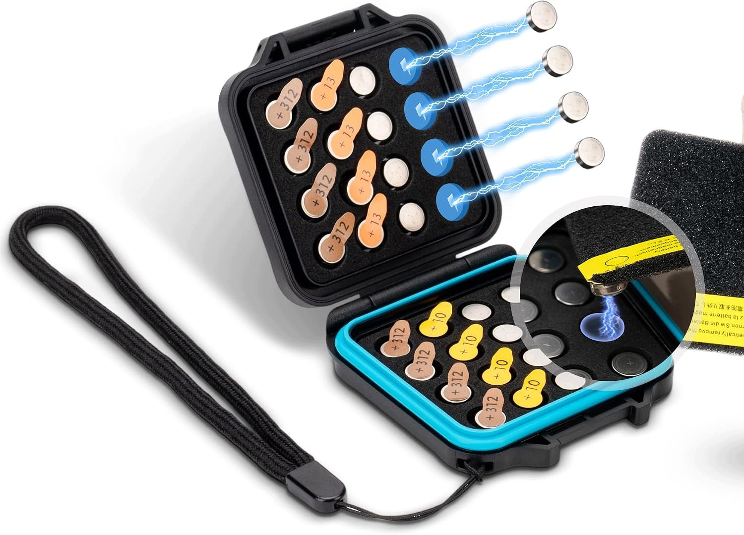 HEARING AID BATTERY CASE 312 13 10 WATERPROOF 32PCS