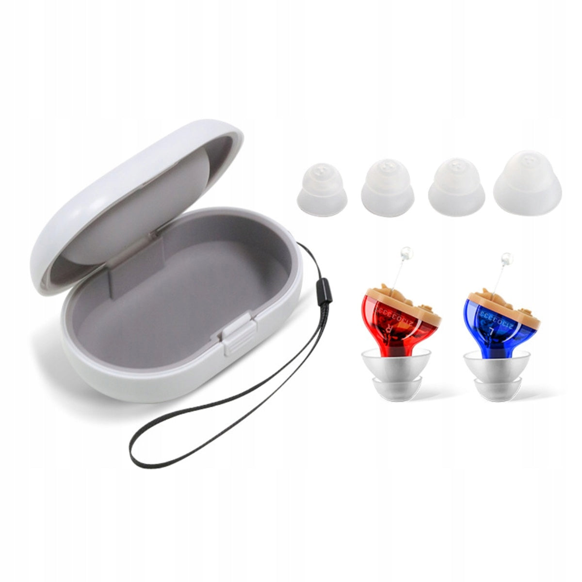 HEARING AID CIC SMALL INVISIBLE RED BLUE Medical device no