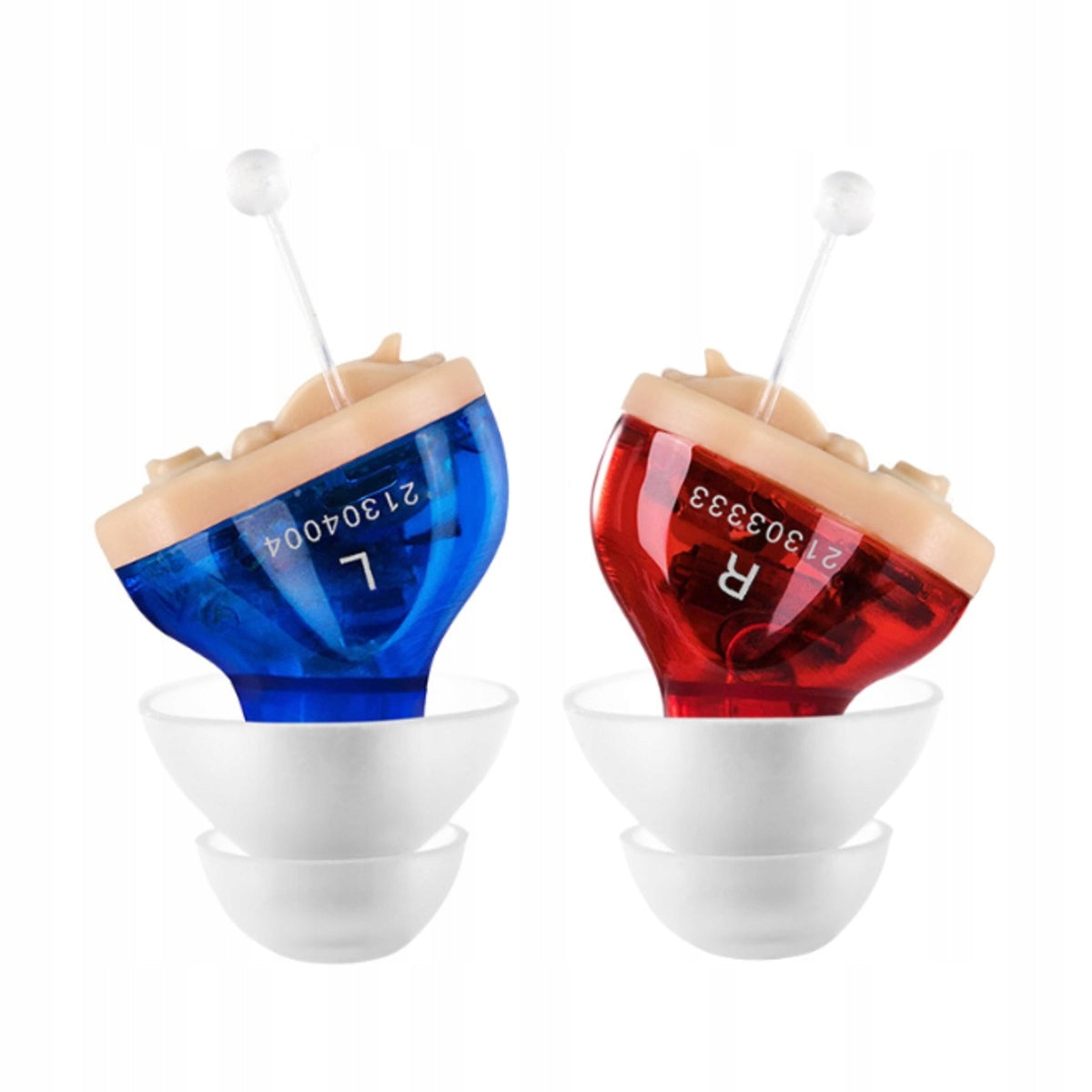 HEARING AID CIC SMALL INVISIBLE RED BLUE