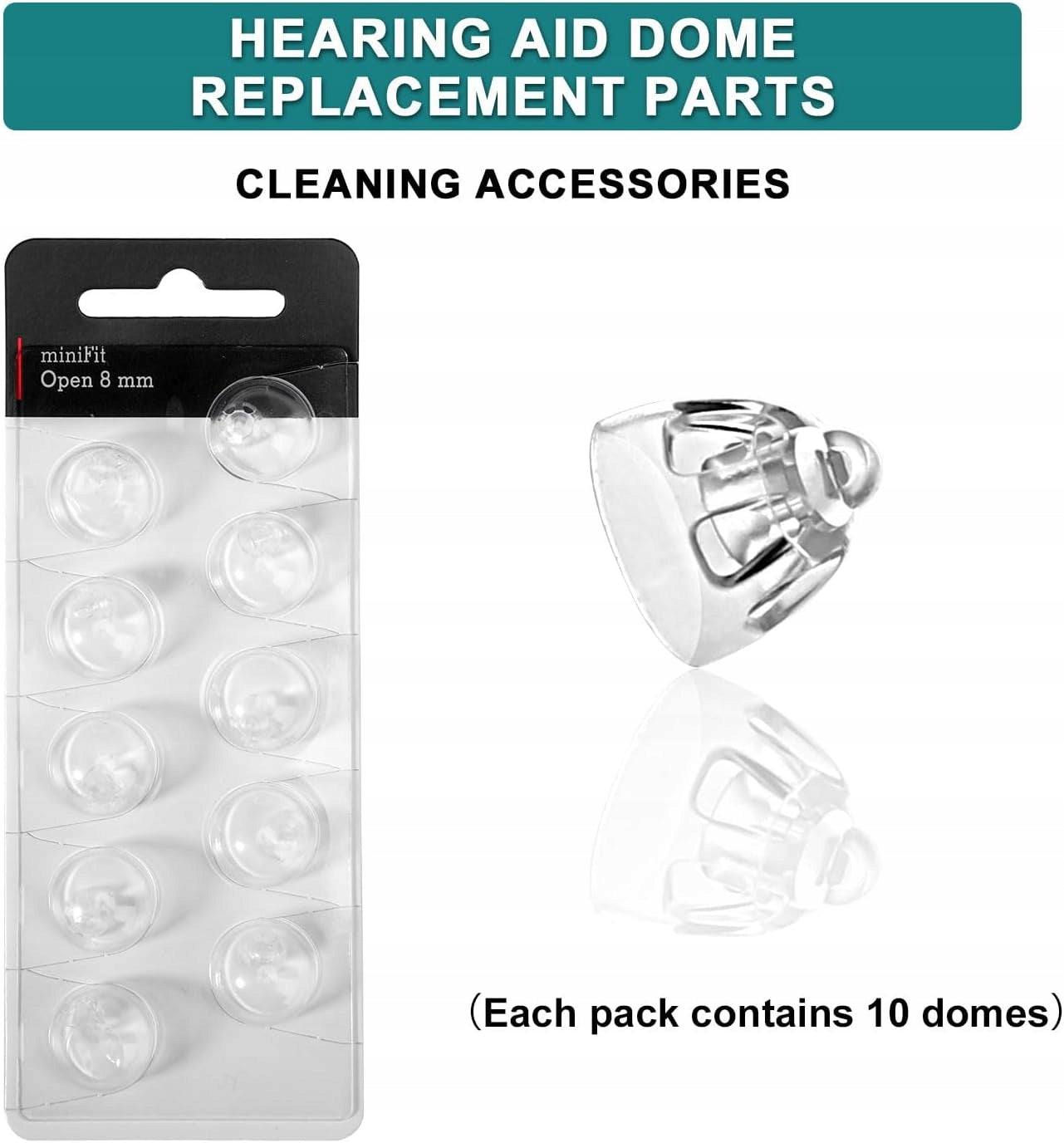 HEARING AID DOMES 8MM SILICONE SET 10PCS Medical device no