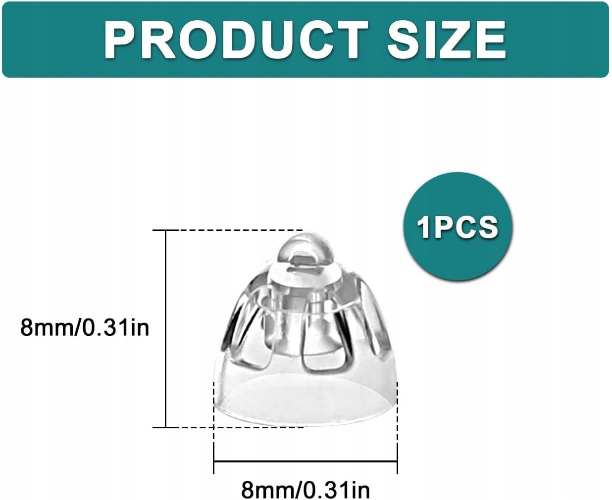 HEARING AID DOMES 8MM SILICONE SET 10PCS