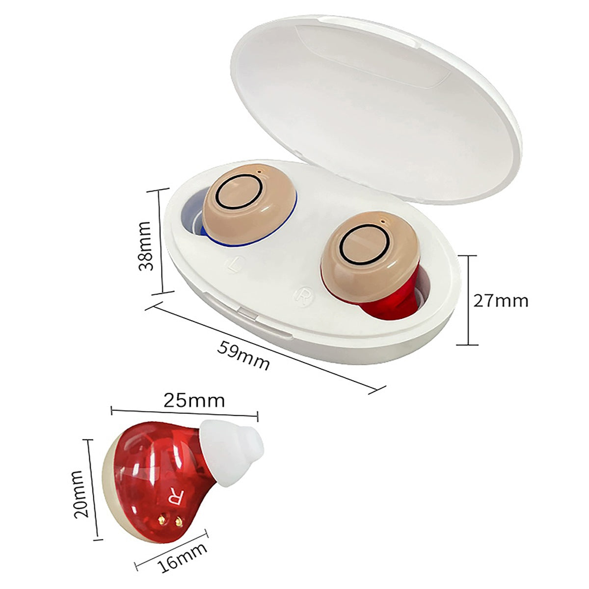HEARING AID HEARING AMPLIFIER BATTERY EARBUD CASE Manufacturer of a medical device 4059227754049