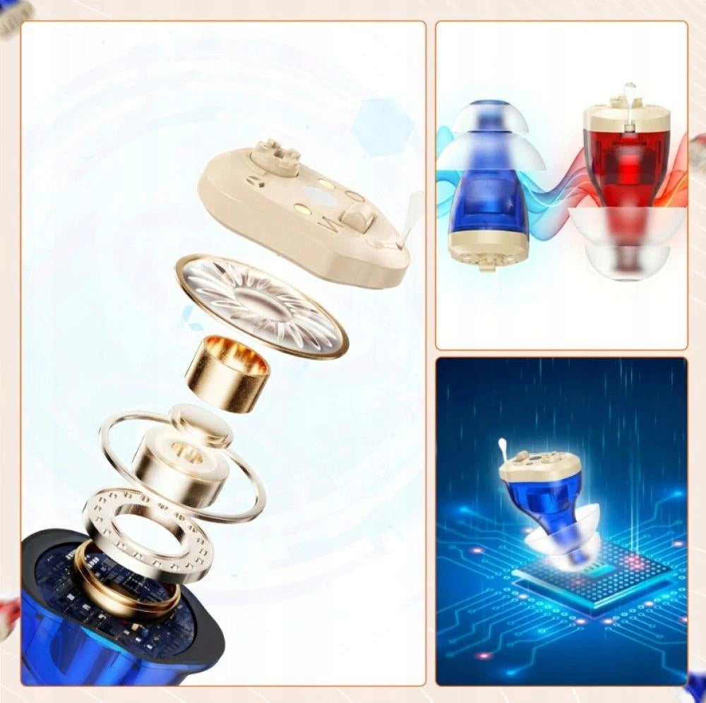 HEARING AID HEARING AMPLIFIER FOR SENIORS 2 IN 1 RECHARGEABLE CHARGING CASE Medical device no