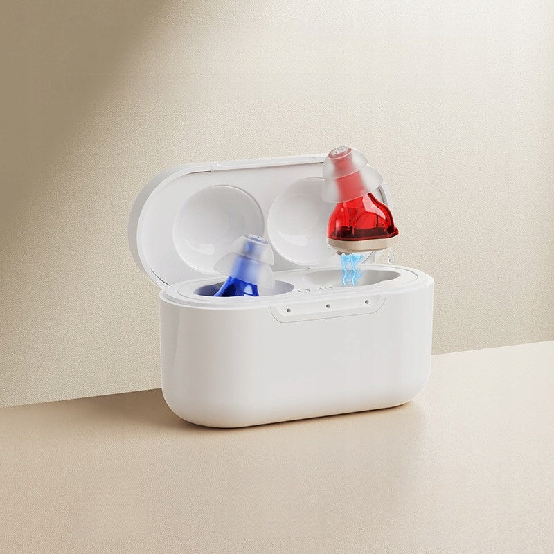 HEARING AID HEARING AMPLIFIER FOR SENIORS 2 IN 1 RECHARGEABLE CHARGING CASE Packaging status original