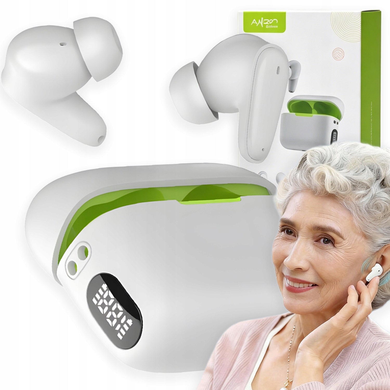HEARING AID IN-EAR HEARING AMPLIFIER PREMIUM RECHARGEABLE FOR SENIOR