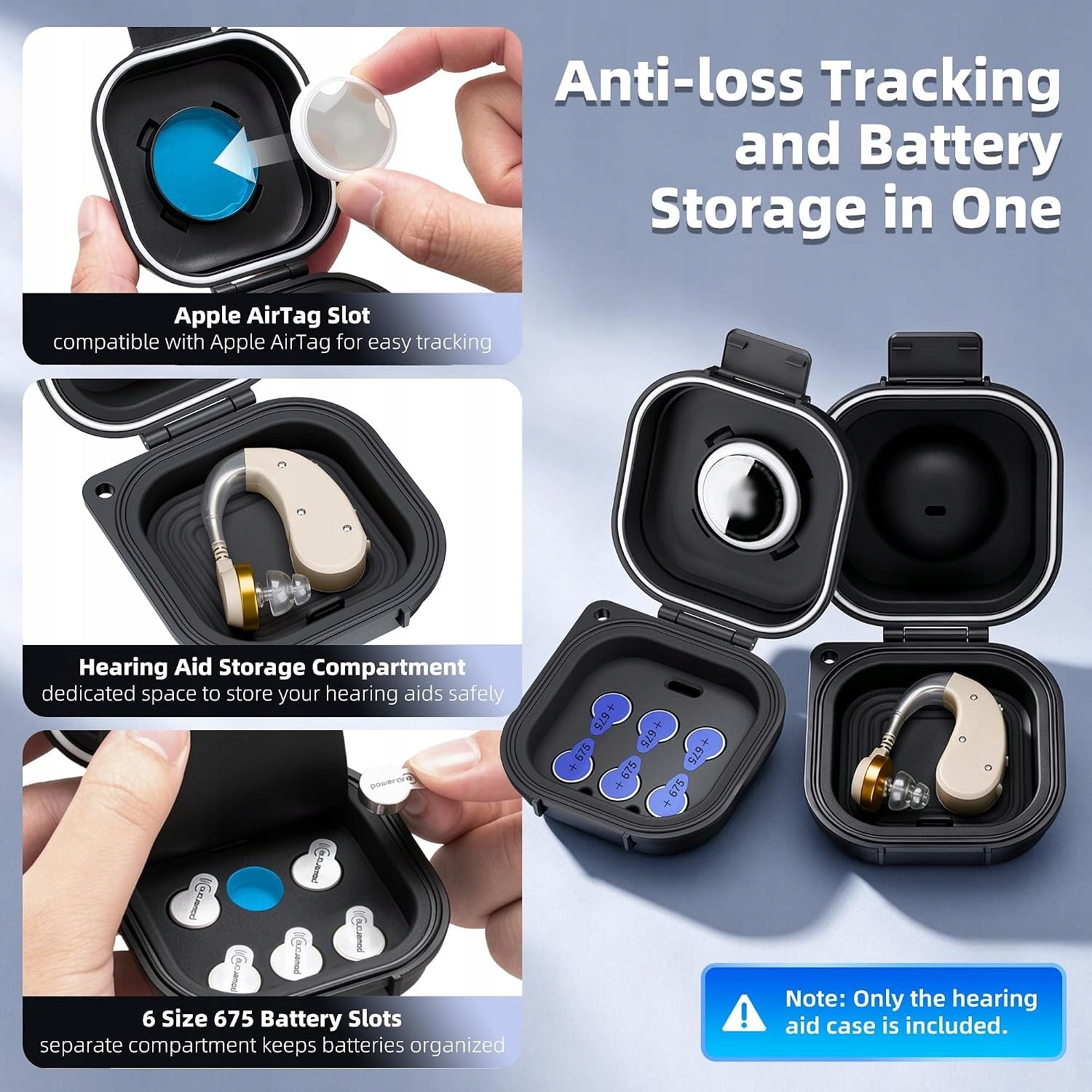HEARING AID STORAGE CASE SIZE 675 WITH BAT CONTAINER Medical device type accessories for a medical device or a product without an intended medical purpose