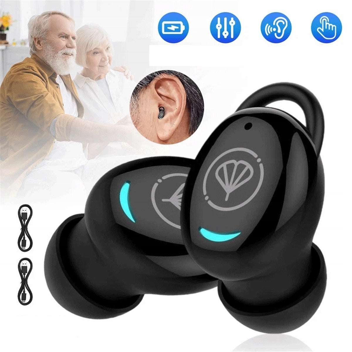 HEARING AIDS INVISIBLE WITH THE LATEST CHIP FOR SENIORS Packaging status original