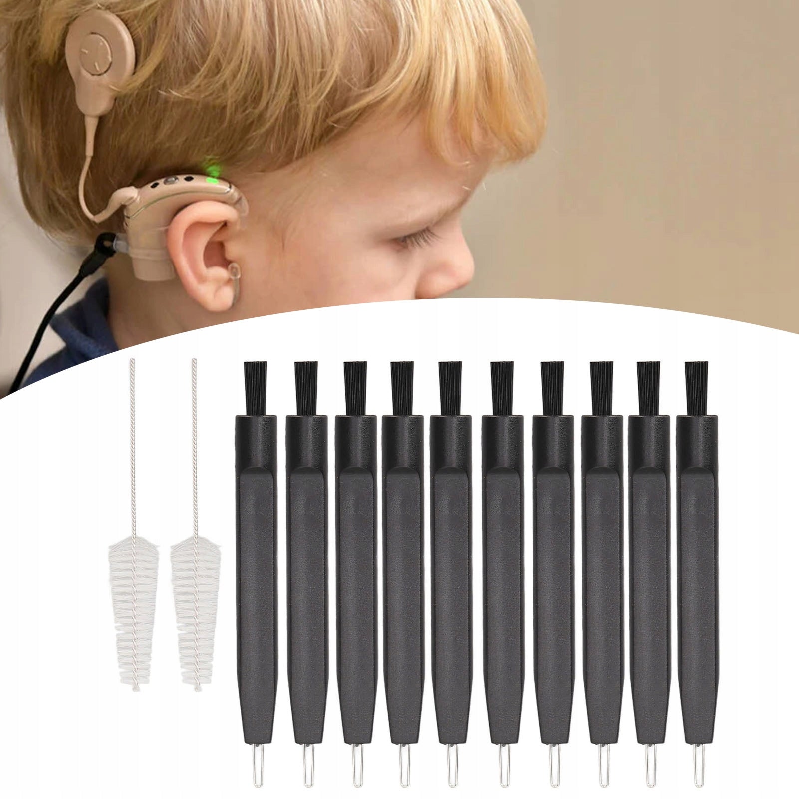 HEARING AMPLIFIER CLEANING BRUSH WITH EARWAX LOOP Packaging status original