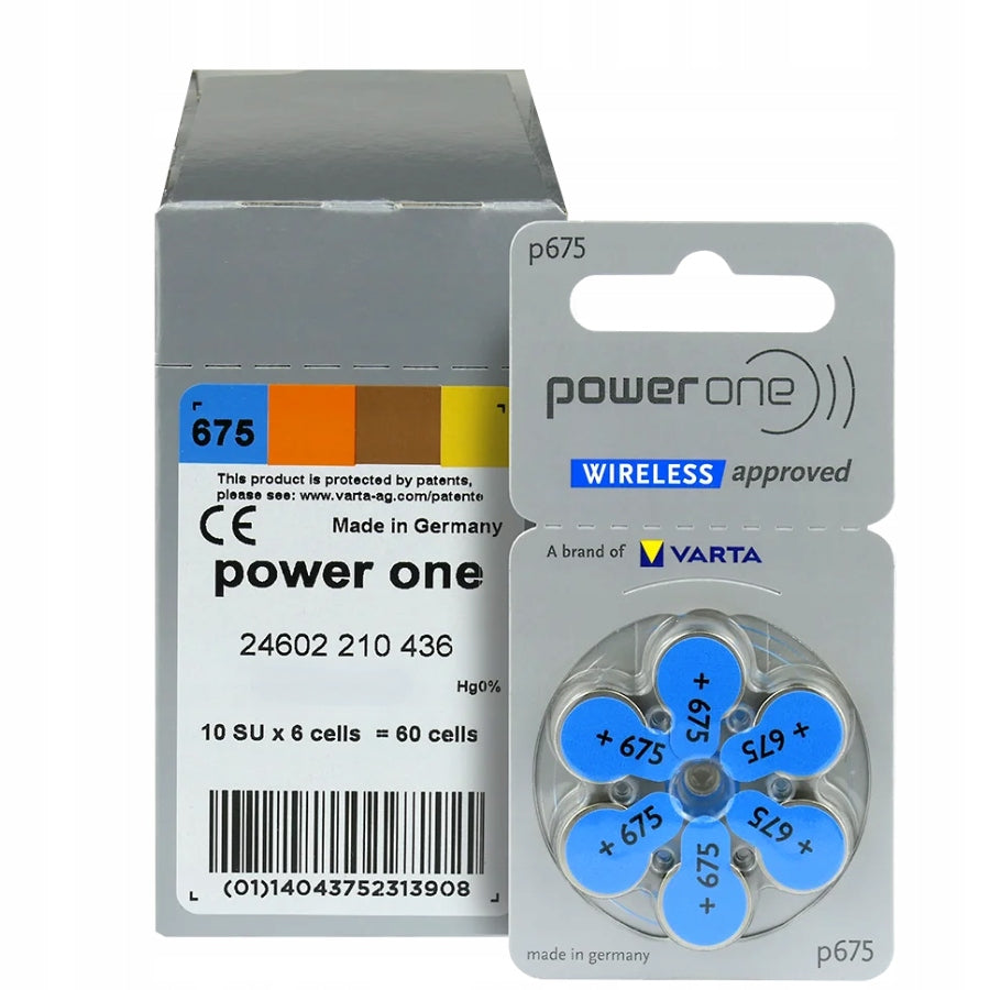 HEARING BATTERIES VARTA POWER ONE 675 PR44 p675 x60