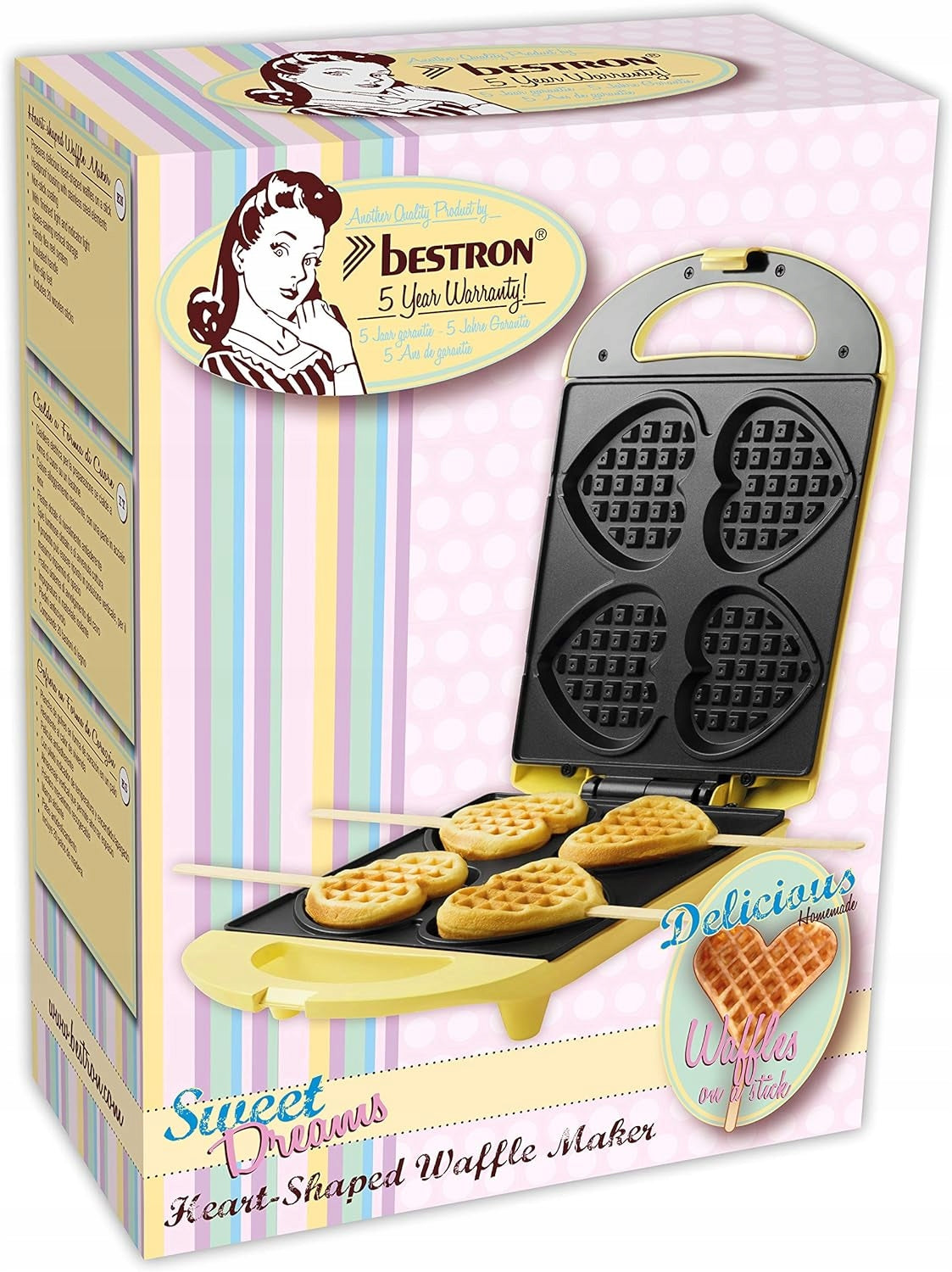 HEART SHAPED WAFFLE MAKER WITH NONSTICK COATING 780W Power rating 780 W