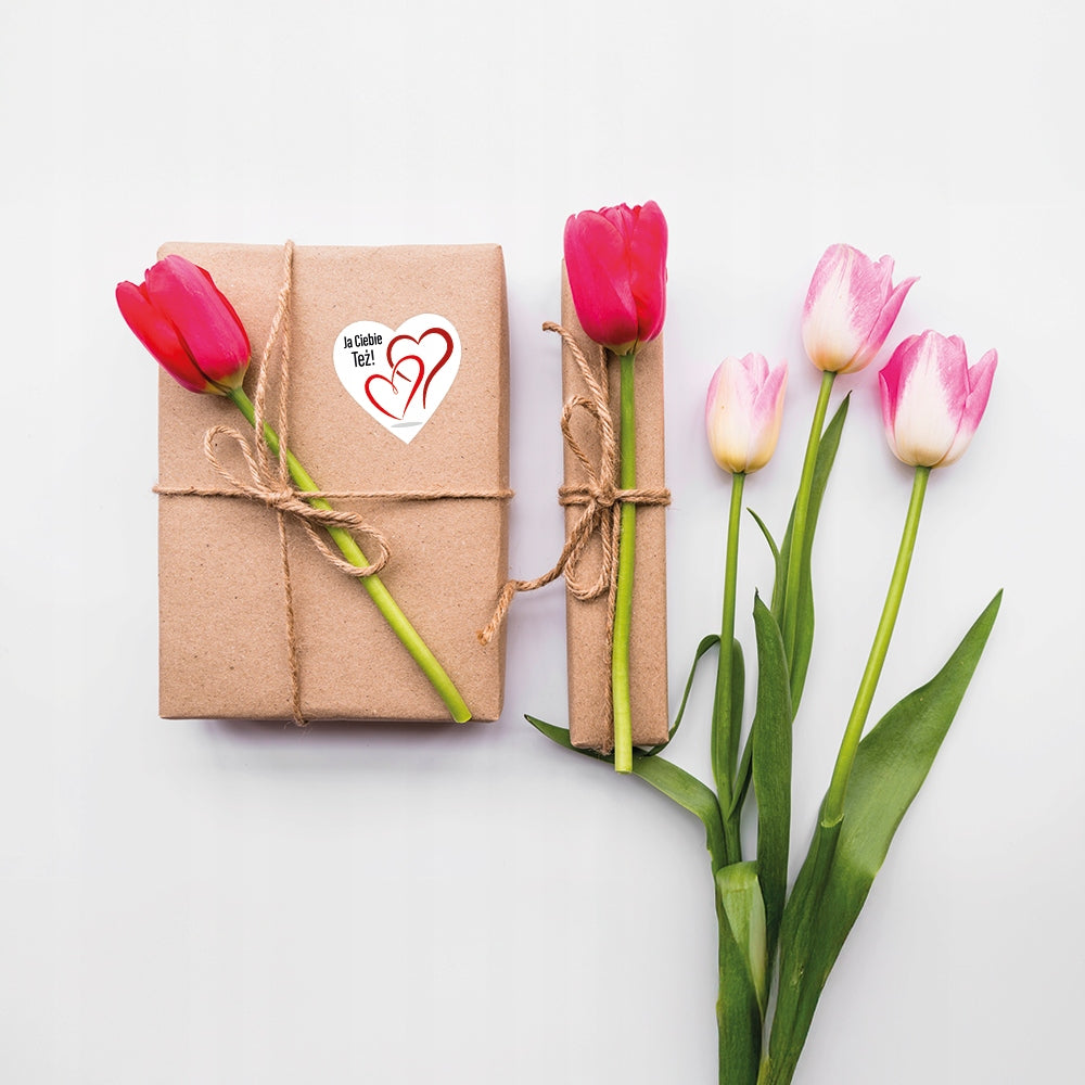 HEART Stickers HEART 40mm LOVE I LOVE YOU VALENTINE'S DAY BOYFRIEND 24 pcs. Brand NTI