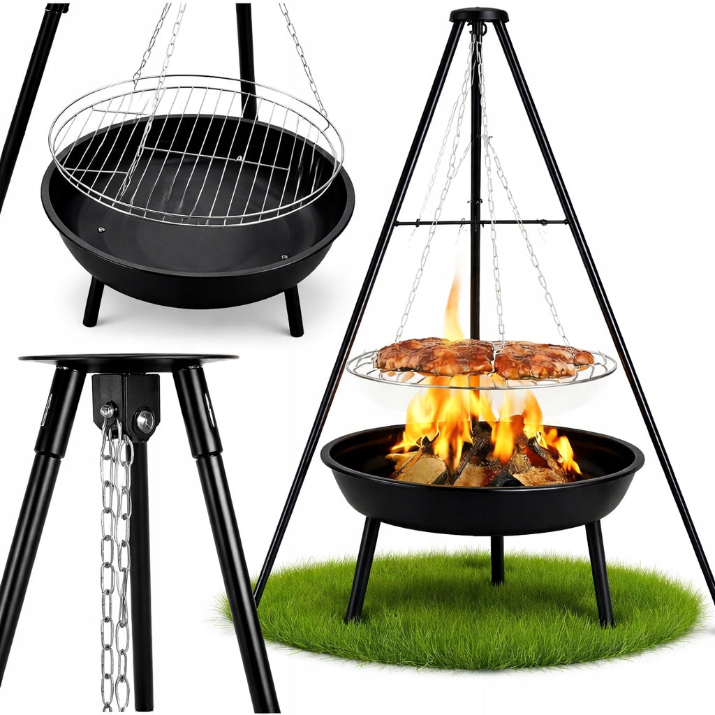 HEARTH GRILL GARDEN TRIPOD HANGING LARGE 50CM FIREPLACE Grate diameter / width 46.5 cm