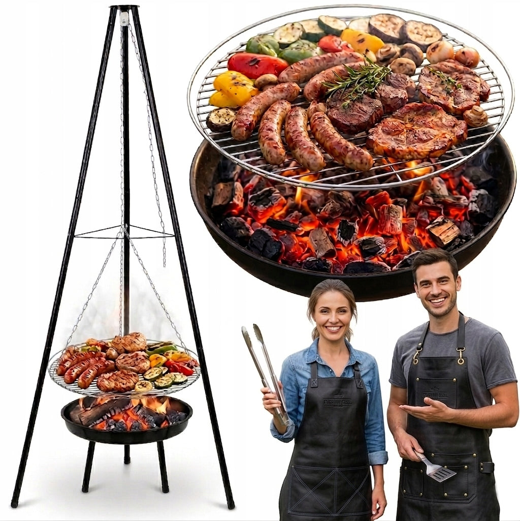 HEARTH TRIPOD GRILL GARDEN FOCAL GRATE HANGING LARGE 47CM FIREPLACE