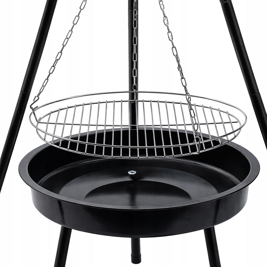HEARTH TRIPOD GRILL GARDEN FOCAL GRATE HANGING LARGE 52CM FIREPLACE Grate length 49 cm