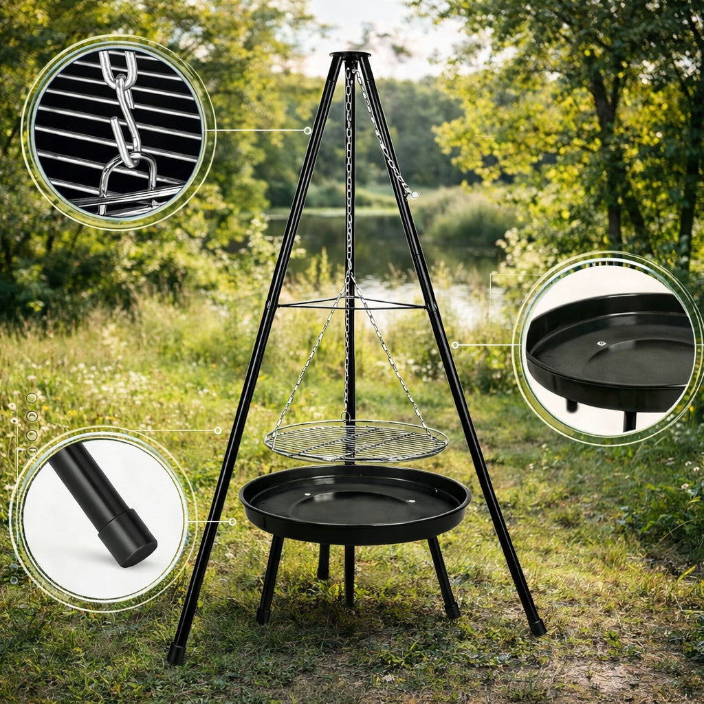 HEARTH TRIPOD GRILL GARDEN FOCAL GRATE HANGING LARGE 52CM FIREPLACE Manufacturer code Grill trójnóg tripod ruszt palenisko SCB-13