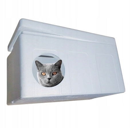 HEAT INSULATING HOUSE CAT SHELTER WITH STYROFOAM BOX Manufacturer code Domek dla kota