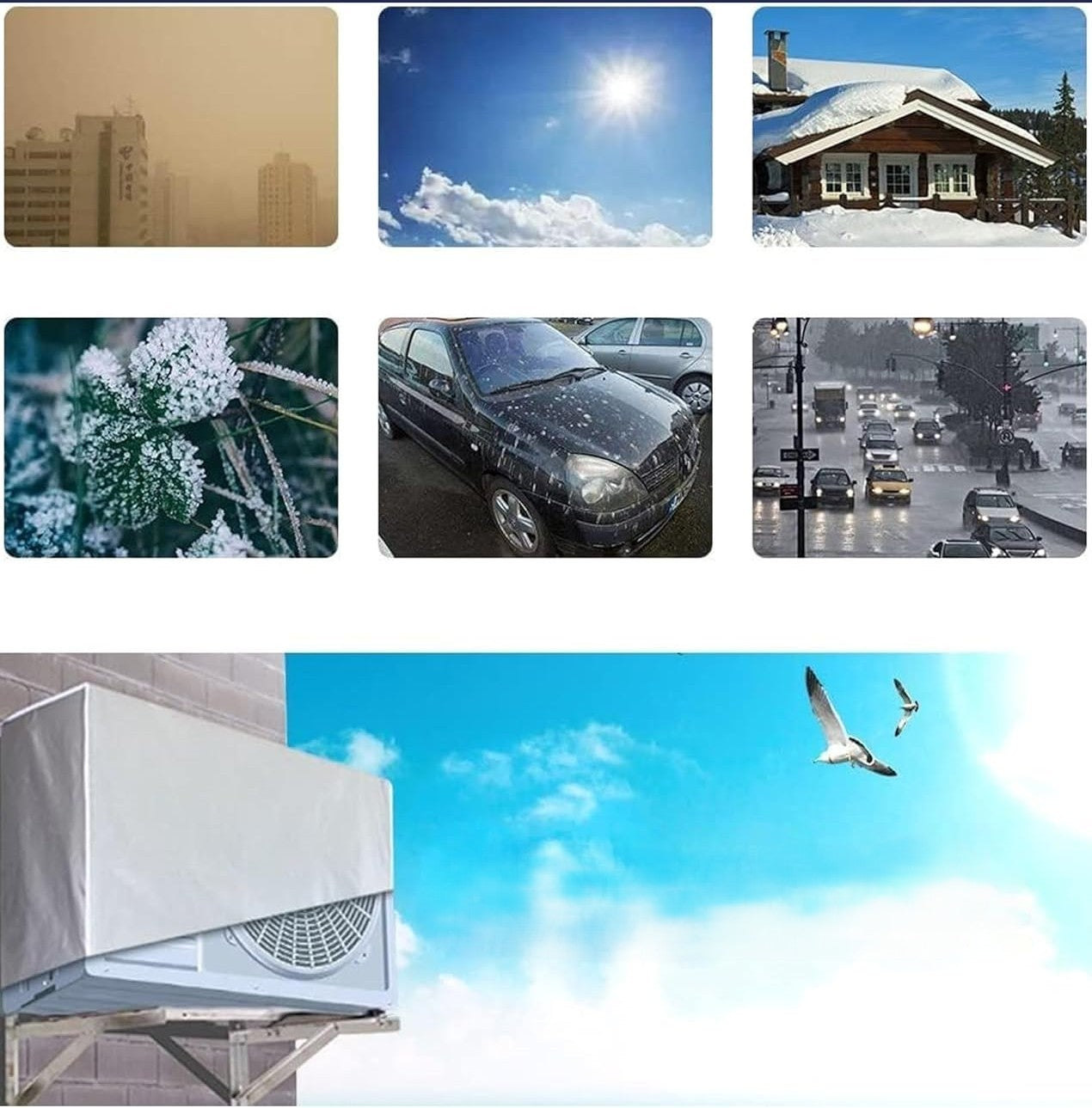 HEAT PUMP COVER AIR CONDITIONING 80x30x57 WATERPROOF PROTECTIVE STRONG Color gray