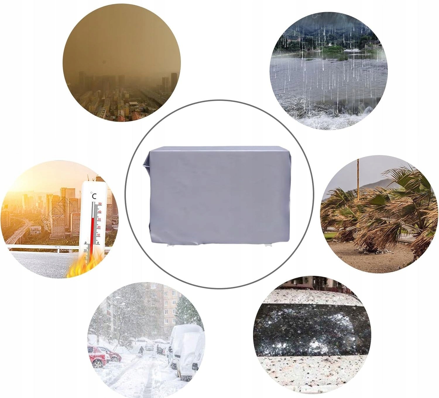 HEAT PUMP COVER AIR CONDITIONING 80x30x57 WATERPROOF PROTECTIVE STRONG Length 80 cm