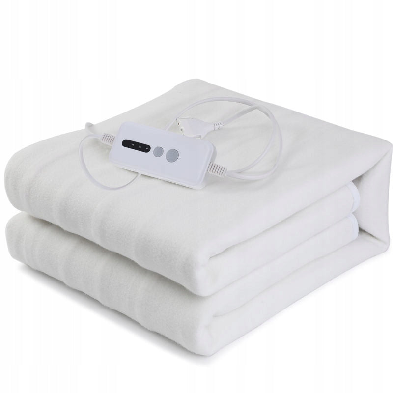 HEATED BLANKET 150x80CM 60W WHITE 3 LEVELS OF ADJUSTMENT REMOTE CONTROL