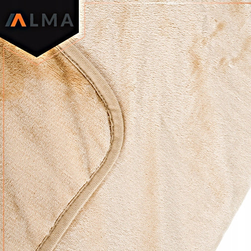 HEATED ELECTRIC BEDSPREAD POWERED SOFT BEIGE WRAPS AND RELAXES Manufacturer code 4TEE