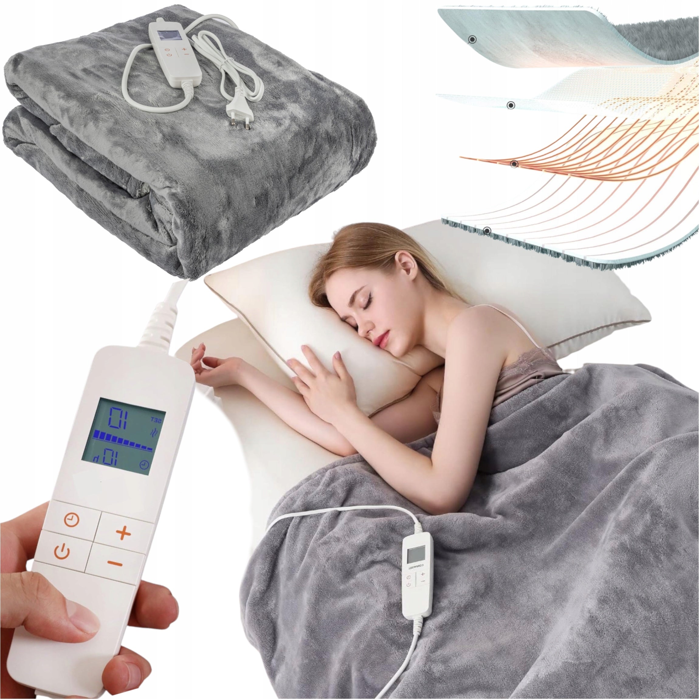 HEATED ELECTRIC BLANKET FOR TWO PEOPLE HEAVY AND SOFT + REMOTE CONTROL